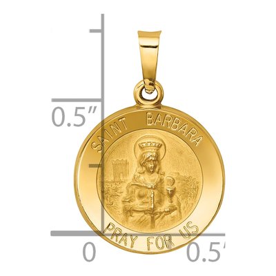 14K Yellow Gold St Barbara Medal Pendant – view 4