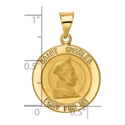 14K Yellow Gold St Charles Medal Pendant – view 4