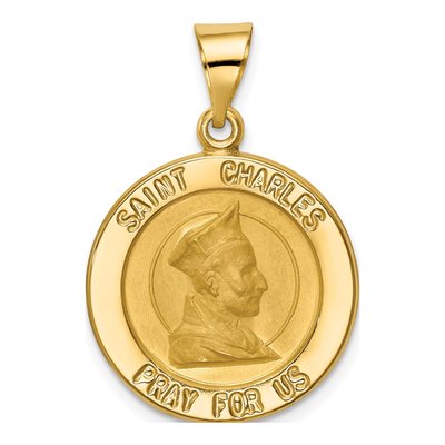 14K Yellow Gold St Charles Medal Pendant
