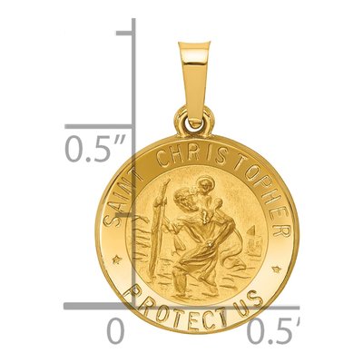 14K Yellow Gold St Christopher Medal Pendant – view 4
