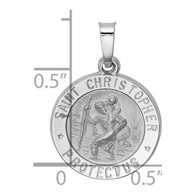 14K White Gold St Christopher Medal Pendant – view 4