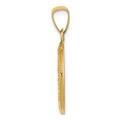 14K Yellow Gold St Christopher Medal Hollow Pendant – view 3