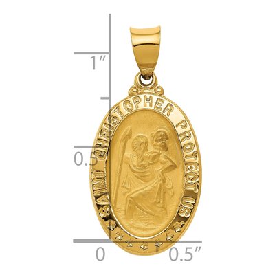 14K Yellow Gold St Christopher Medal Pendant – view 4