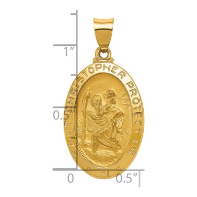 14K Yellow Gold St Christopher Medal Pendant – view 4