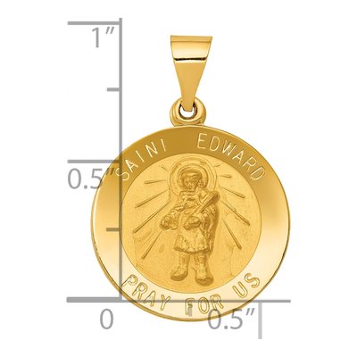14K Yellow Gold St Edward Medal Pendant – view 4