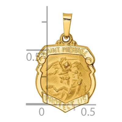 14K Yellow Gold St Michael Medal Pendant – view 4