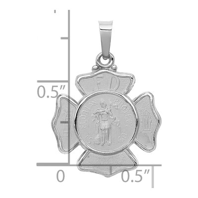 14K White Gold St Florian Badge Medal Pendant – view 4