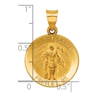 14K Yellow Gold St Florian Medal Pendant – view 4