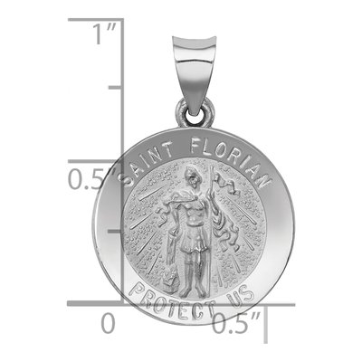 14K White Gold St. Florian Medal Pendant – view 4