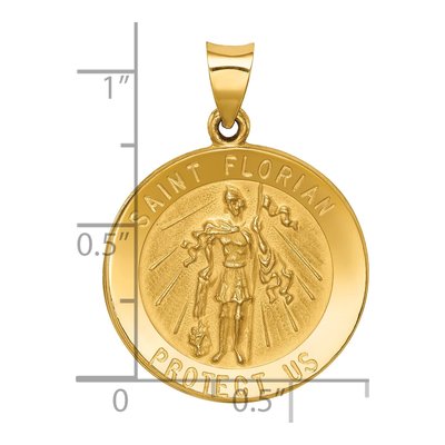 14K Yellow Gold St Florian Medal Pendant – view 4