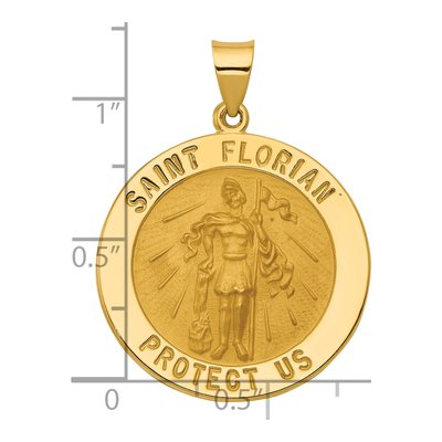 14K Yellow Gold St Florian Medal Pendant – view 4