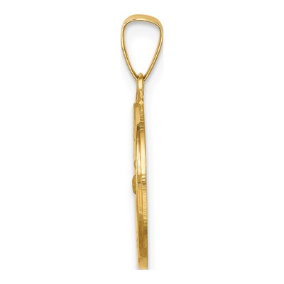 14K Yellow Gold St Francis Medal Hollow Pendant – view 3