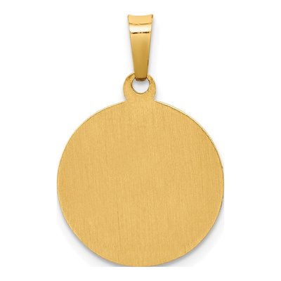 14K Yellow Gold St Francis Medal Hollow Pendant – view 5