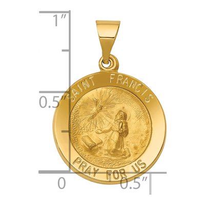 14K Yellow Gold St Francis Medal Pendant – view 4