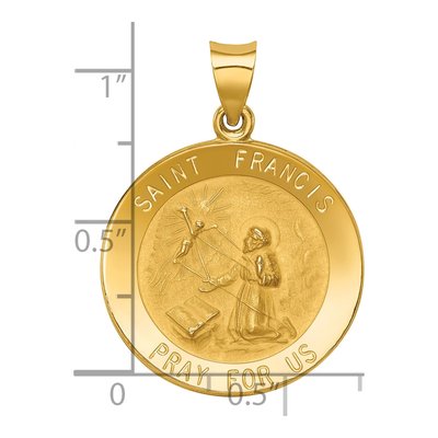 14K Yellow Gold St Francis Medal Pendant – view 4