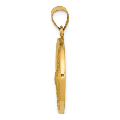 14K Yellow Gold St Francis of Assisi Medal Hollow Pendant – view 3