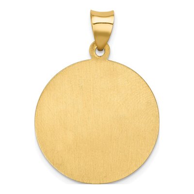 14K Yellow Gold St Francis of Assisi Medal Hollow Pendant – view 5
