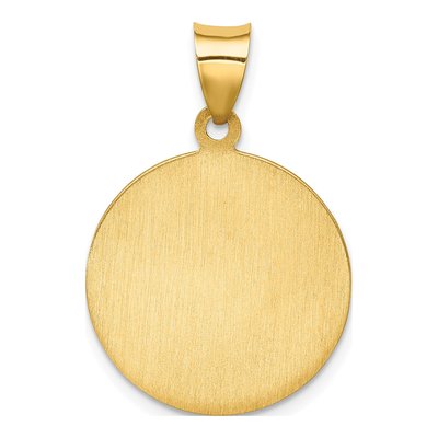 14K Yellow Gold St Francis of Assisi Medal Hollow Pendant – view 5
