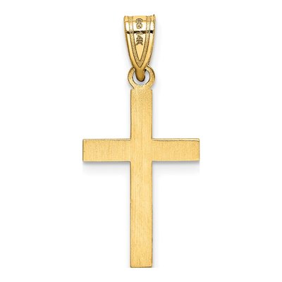 14K Yellow Gold Laser Etched Cross Pendant – view 5