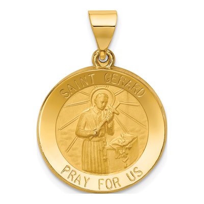 14K Yellow Gold Saint Gerard Medal Pendant