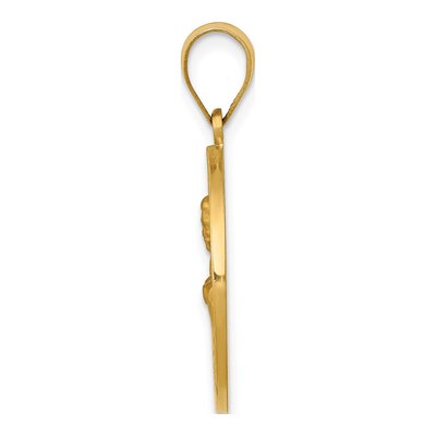 14K Yellow Gold St John Medal Hollow Pendant – view 3