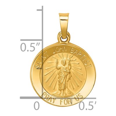 14K Yellow Gold St John Baptist Medal Pendant – view 4