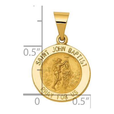 14K Yellow Gold St John Baptist Medal Pendant – view 4