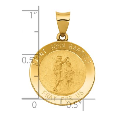 14K Yellow Gold St John Baptist Medal Pendant – view 4