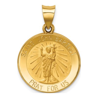14K Yellow Gold St John Baptist Medal Pendant