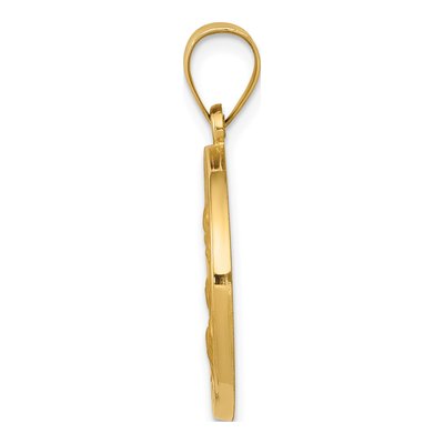 14K Yellow Gold St Joseph Medal Hollow Pendant – view 3