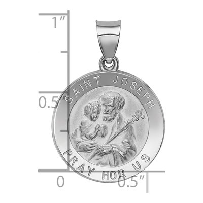 14K White Gold St Joseph Medal Pendant – view 4