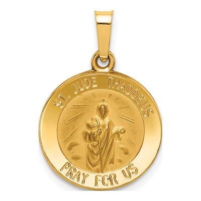 14K Yellow Gold St Jude Thaddeus Medal Pendant