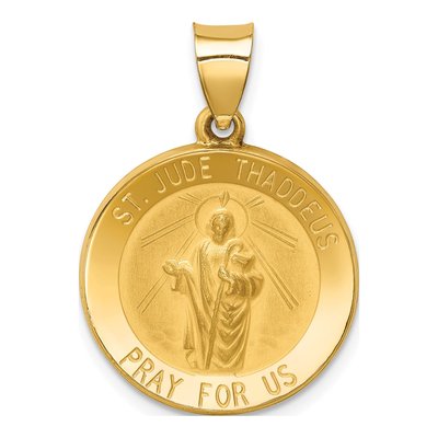 14K Yellow Gold St Jude Thaddeus Medal Pendant