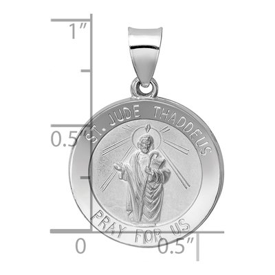 14K White Gold St Jude Thaddeus Medal Pendant – view 4
