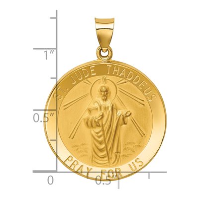 14K Yellow Gold St Jude Thaddeus Medal Pendant – view 4