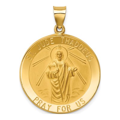 14K Yellow Gold St Jude Thaddeus Medal Pendant
