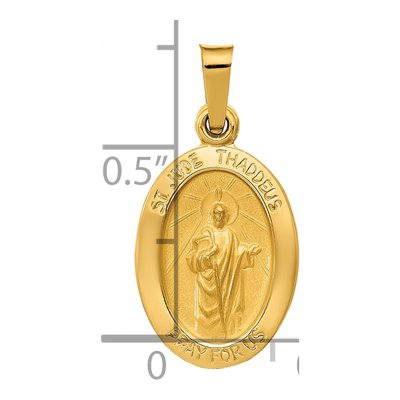 14K Yellow Gold St Jude Thaddeus Medal Pendant – view 4