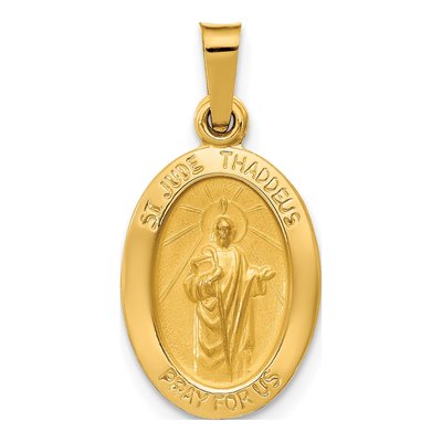 14K Yellow Gold St Jude Thaddeus Medal Pendant