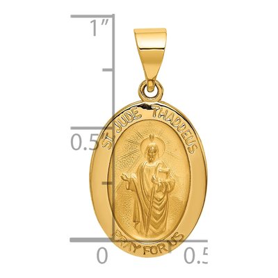 14K Yellow Gold St Jude Thaddeus Medal Pendant – view 4