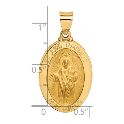 14K Yellow Gold St Jude Thaddeus Medal Pendant – view 4