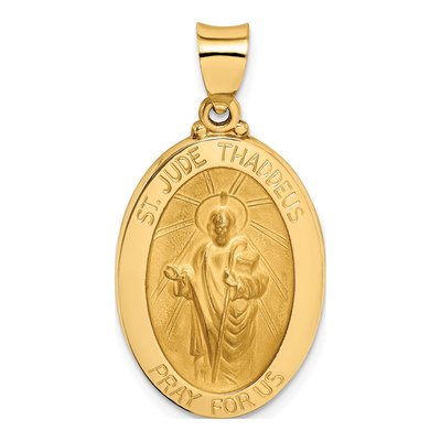 14K Yellow Gold St Jude Thaddeus Medal Pendant
