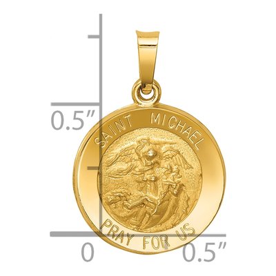 14K Yellow Gold St Michael Medal Pendant – view 4