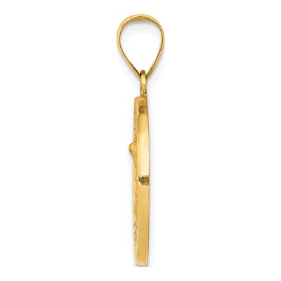 14K Yellow Gold St Michael Medal Hollow Pendant – view 3