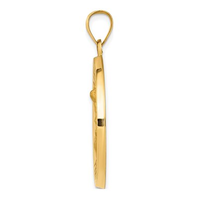 14K Yellow Gold St Michael Medal Hollow Pendant – view 3