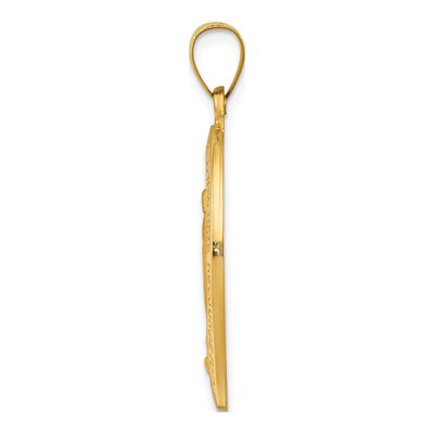 14K Yellow Gold Miraculous Medal Hollow Pendant – view 3