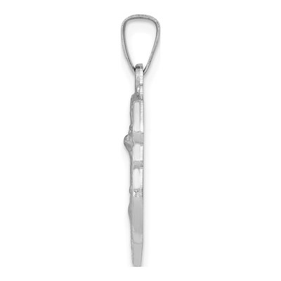 14K White Gold St Michael Medal Hollow Pendant – view 3