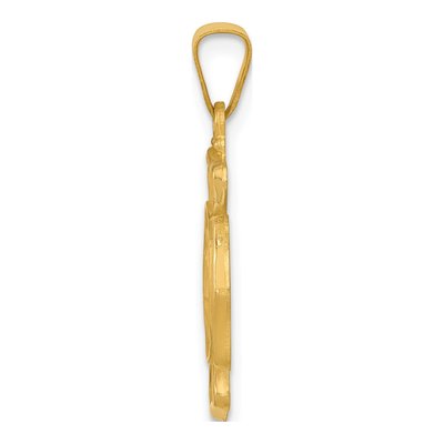 14K Yellow Gold St Florian Badge Medal Pendant – view 3
