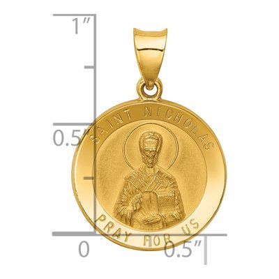 14K Yellow Gold St Nicholas Medal Pendant – view 4