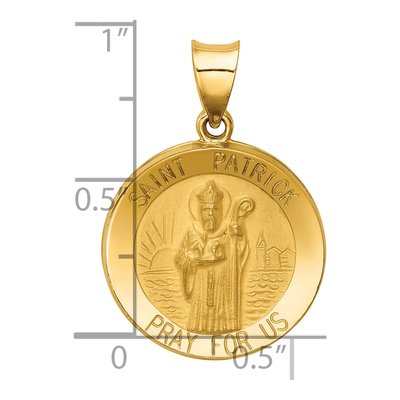 14K Yellow Gold St Patrick Medal Pendant – view 4