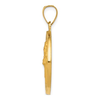 14K Yellow Gold St Patrick Medal Pendant – view 3